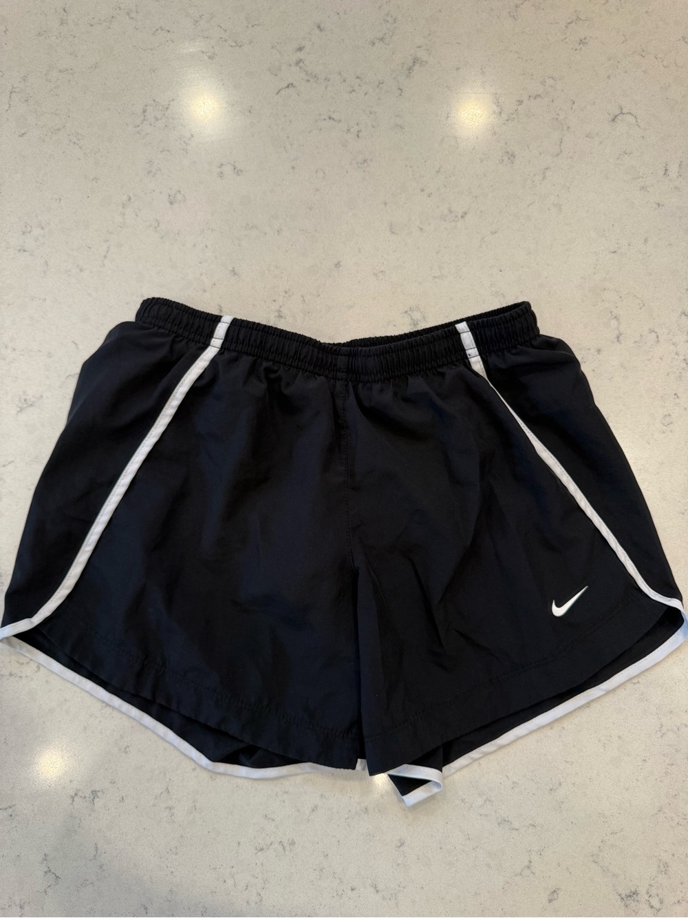 Nike Black Shorts with White Trim and Swoosh